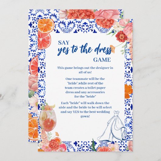 Dat is een meer douche ja op de jurk spel kaart (Voorkant / Achterkant)