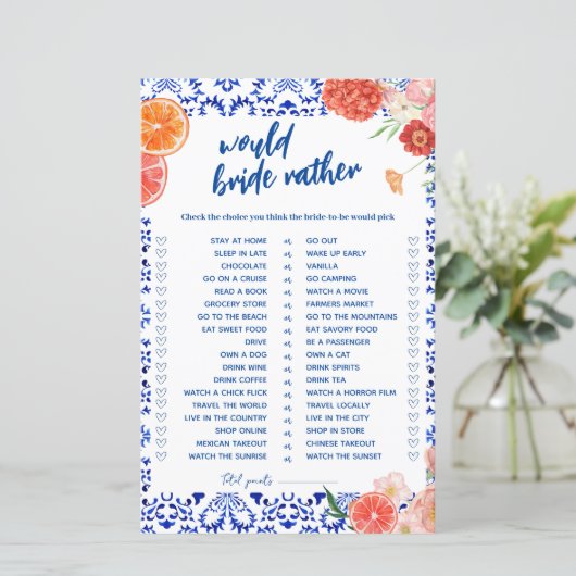 Dat is een meer douche zou liever bruid spel kaart (Staand voorkant)