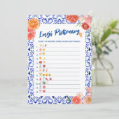 Dat is een meer emoji pictionary vrijgezellenfeest kaart (Staand voorkant)