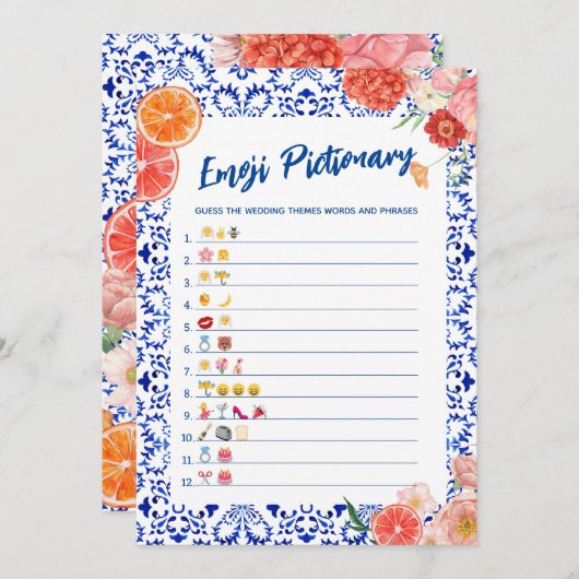 Dat is een meer emoji pictionary vrijgezellenfeest kaart (Voorkant / Achterkant)