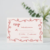 Dat is een meer funky  grillige bruiloft RSVP kaartje (Staand voorkant)