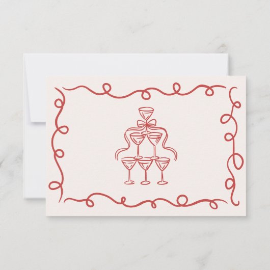 Dat is een meer funky  grillige bruiloft RSVP kaartje (Achterkant)