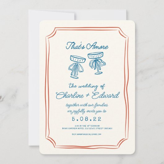 Dat is een meer funky tekening handschrift bruilof kaart (Voorkant)