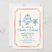 Dat is een meer funky tekening handschrift bruilof kaart (Voorkant)