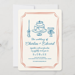 Dat is een meer funky tekening handschrift bruilof kaart