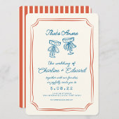 Dat is een meer funky tekening handschrift bruilof kaart