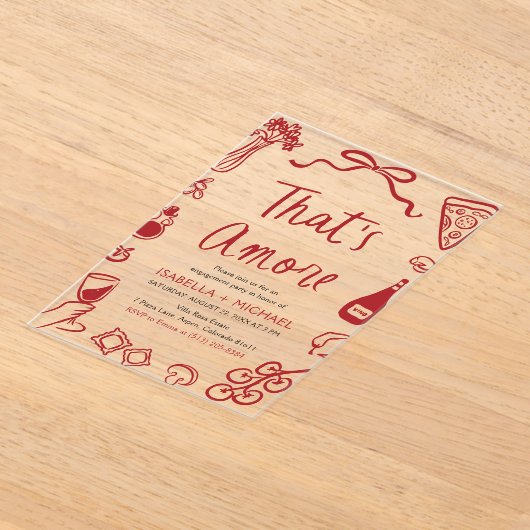 Dat is een meer grillig Italiaans verlovingsfeest Acryl Uitnodigingen (Laagn)