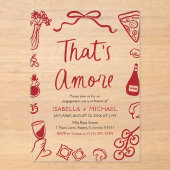 Dat is een meer grillig Italiaans verlovingsfeest Acryl Uitnodigingen (Voorkant)