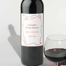 Dat is een meer grillige Hand getekend Chic Italia Wijn Etiket