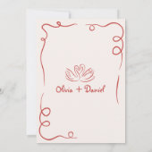 Dat is een meer grillige hand getrokken bruiloft save the date (Achterkant)