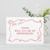 Dat is een meer handgetekende Italië bruidsmeisje  Kaart (Staand voorkant)