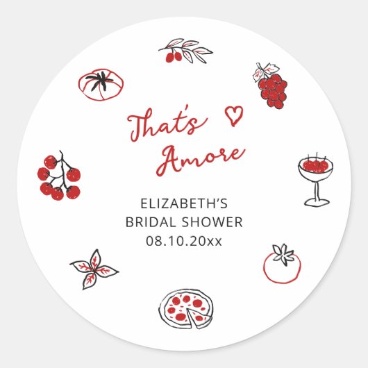 Dat is een meer Italiaans handgetekende rode Vrijg Ronde Sticker (Voorkant)