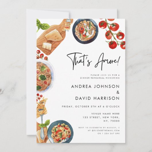 Dat is een meer Italiaans pasta eten repetitie din Kaart (Voorkant)