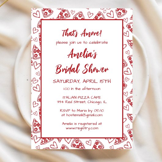 Dat is een meer Italiaans Pizza Party Rood Vrijgez Kaart