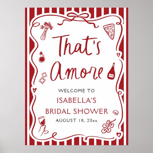 Dat is een meer Italiaans Rode Vrijgezellenfeest W Poster (Voorkant)