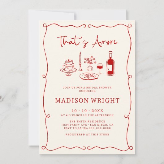 Dat is een meer Italiaans rood handgetrokken Vrijg Kaart (Voorkant)