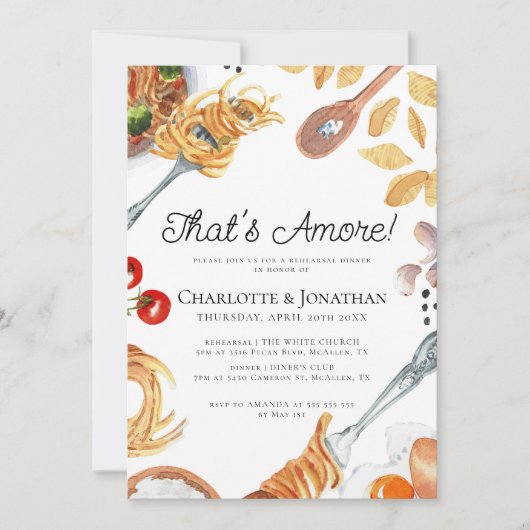 Dat is een meer Italiaans script repetitie diner Kaart (Voorkant)