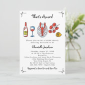 Dat is een meer Italiaans Seafood & Wine Vrijgezel Kaart (Staand voorkant)