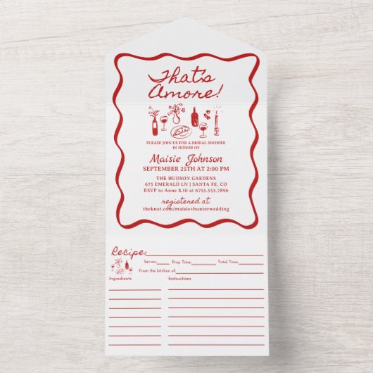 Dat is een meer Italiaans thema Vrijgezellenfeest All In One Uitnodiging (Binnen)