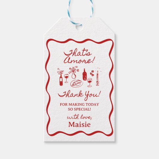 Dat is een meer Italiaans thema Vrijgezellenfeest  Cadeaulabel (Voorkant)