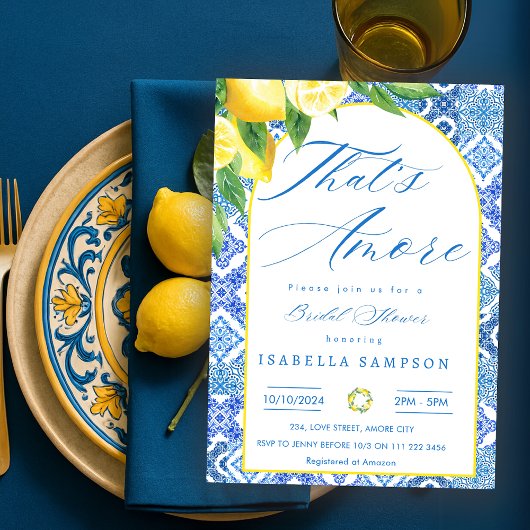 Dat is een meer Italiaanse bruidsdouche uitnodigin Kaart