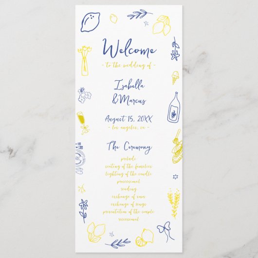 Dat is een meer Italiaanse Hand getrokken citroen Programmakaart (Voorkant)