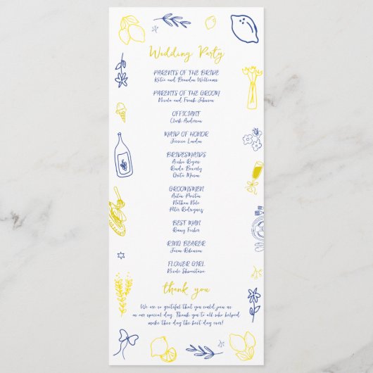 Dat is een meer Italiaanse Hand getrokken citroen Programmakaart (Achterkant)