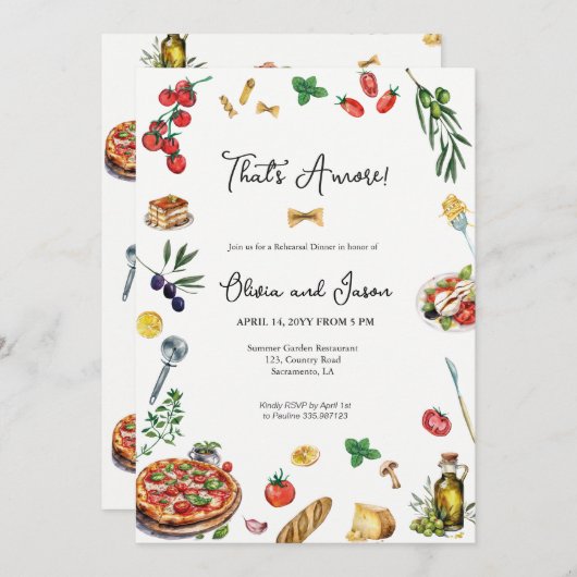 Dat is een meer Italiaanse repetitie dineruitnodig Kaart (Voorkant / Achterkant)