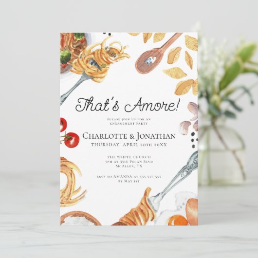 Dat is een meer Italiaanse scriptverlovingsfeestje Kaart (Staand voorkant)