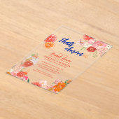 Dat is een meer mediterraan blauw tegels vrijgezel acryl uitnodigingen (Laagn)