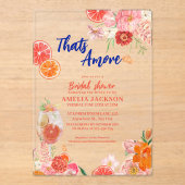 Dat is een meer mediterraan blauw tegels vrijgezel acryl uitnodigingen (Voorkant)