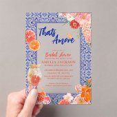 Dat is een meer mediterraan blauw tegels vrijgezel acryl uitnodigingen (Insitu (Draagbaar))