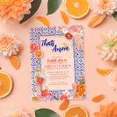 Dat is een meer mediterraan blauw tegels vrijgezel acryl uitnodigingen