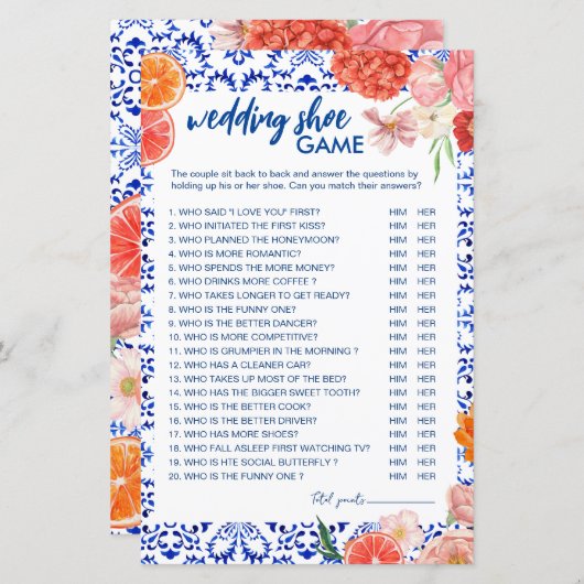 Dat is een meer mediterraan oranje trouwschoenspel (Voorkant / Achterkant)