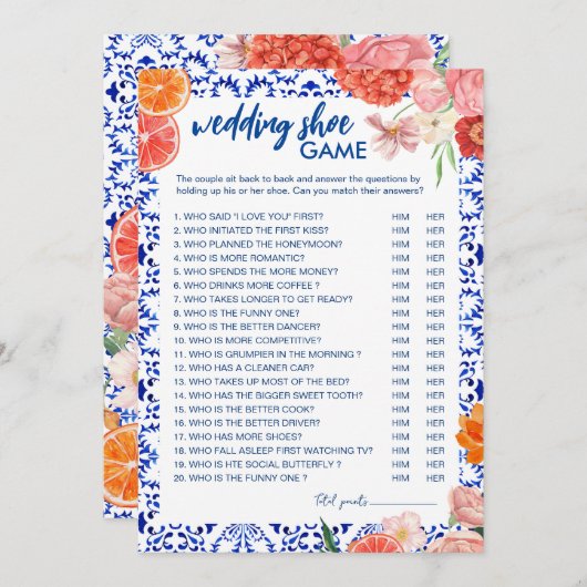 Dat is een meer mediterrane bruiloft schoen spel k kaart (Voorkant / Achterkant)