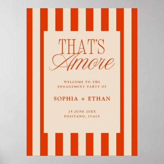 Dat is een meer Red Stripes Engagement Party Welko Poster (Voorkant)