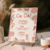 Dat is een meer rood geïllustreerd balkmenu poster