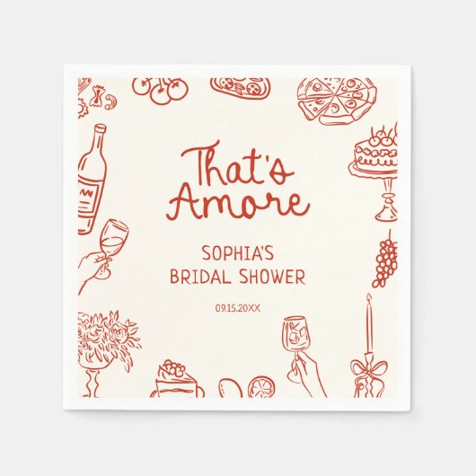 Dat is een meer rood geïllustreerd Vrijgezellenfee Servet (Voorkant)