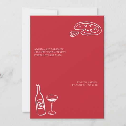 Dat is een meer rood Italiaans pizza repetitie din Kaart (Achterkant)