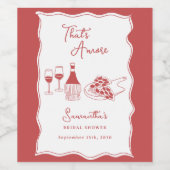 Dat is een meer rood Italiaans Pizza Vrijgezellenf Wijn Etiket (Enkel label)