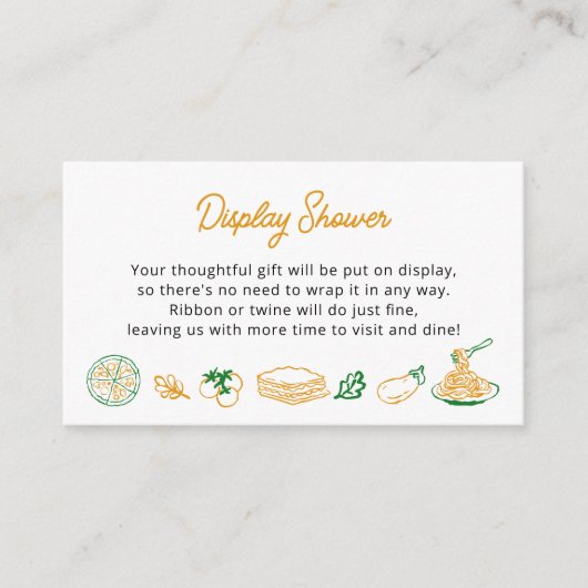 Dat is een meer rustieke Italiaanse Display Shower Informatiekaartje (Voorkant)