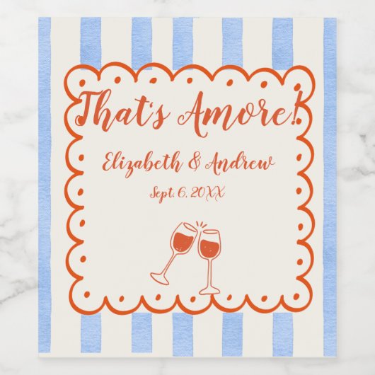 Dat is een meer trendy grillige hand getekend wijn etiket (Enkel label)