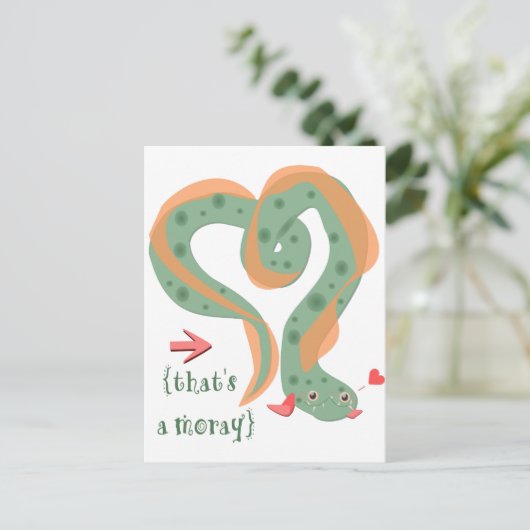 "Dat is een moray" Love Pun Eel Briefkaart (Staand voorkant)