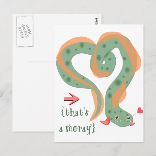 "Dat is een moray" Love Pun Eel Briefkaart (Voorkant / Achterkant)