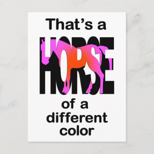 Dat is een paard van een verschillende kleurendruk briefkaart (Voorkant)