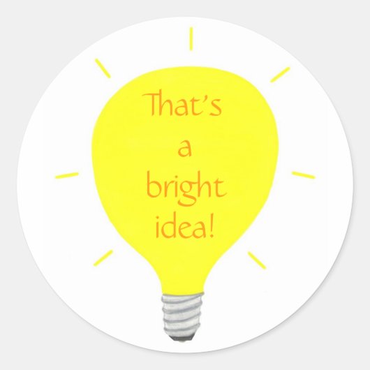 Dat is een slim idee, Yellow Light Bulb stickers (Voorkant)