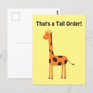 Dat is een Tall Order Grappige Oranje Giraffe Cart Briefkaart