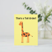 Dat is een Tall Order Grappige Oranje Giraffe Cart Briefkaart (Staand voorkant)