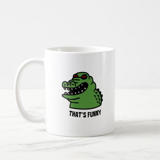 Dat is Funny Coffee Humor Crocodile Typografie Koffiemok (Links)
