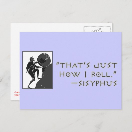 Dat is gewoon hoe ik rolt — Sisyphus Briefkaart (Voorkant / Achterkant)